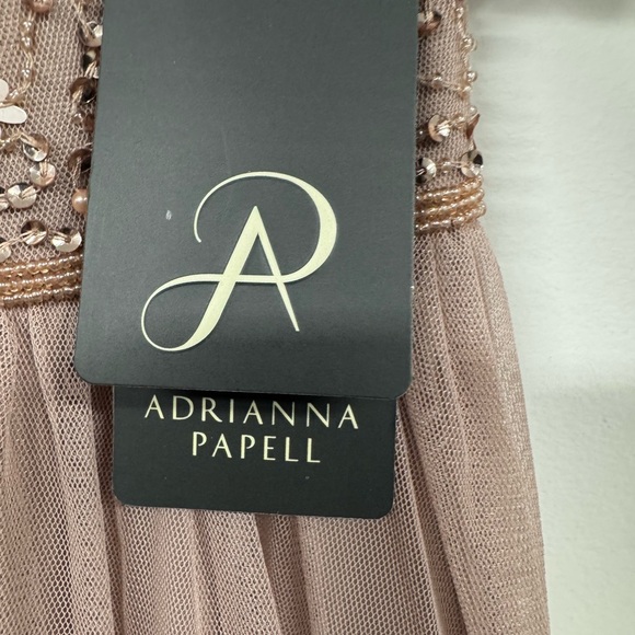 Adrianna Papell Blush Dress with Floral Accents - Picture 4 of 5